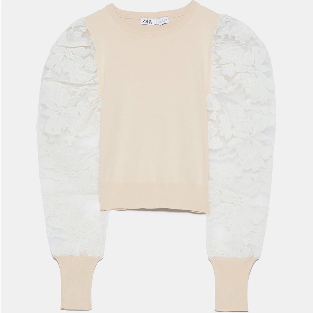 BLOGGERS FAV! ZARA KNIT TOP WITH LACE SLEEVES - Picture 16 of 16